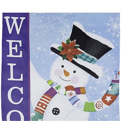 Northlight Joyful Snowman "Welcome" Outdoor Flag