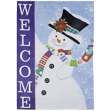 Northlight Joyful Snowman "Welcome" Outdoor Flag