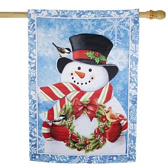 Northlight Snowman with Top Hat Outdoor Christmas House Flag 40 x 28 in