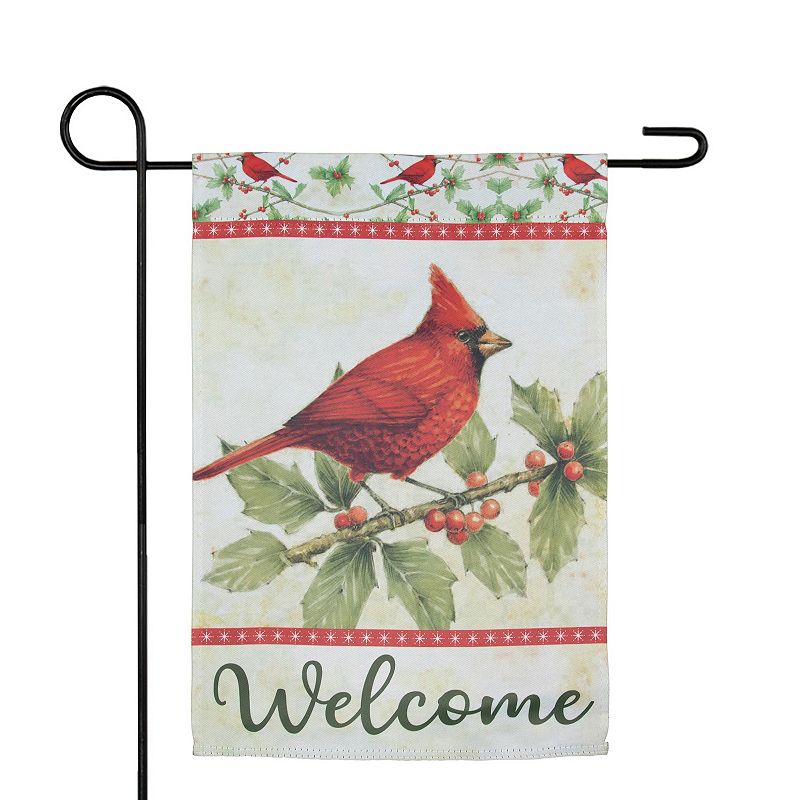 Northlight Cardinal Welcome Outdoor Garden Flag, Green