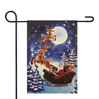Northlight Sleigh-Riding Santa Outdoor Garden Flag