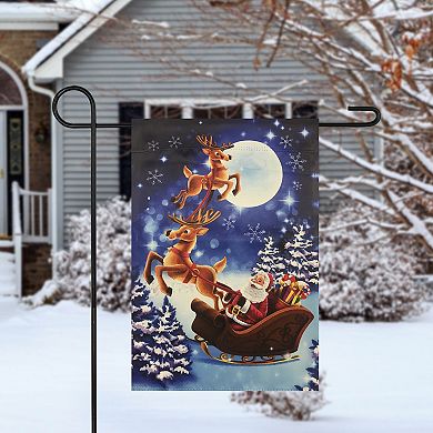 Northlight Sleigh-Riding Santa Outdoor Garden Flag