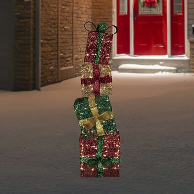 Northlight LED Lighted Stacked Christmas Gifts Outdoor Decoration - 53 inches