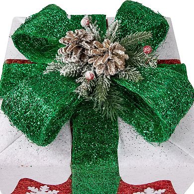 Northlight Set of 3 Lighted Gift Boxes Christmas Decorations 12-inch