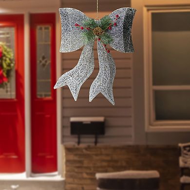 Northlight LED Lighted Gradient Mesh Bow Christmas Decoration - 22-in.