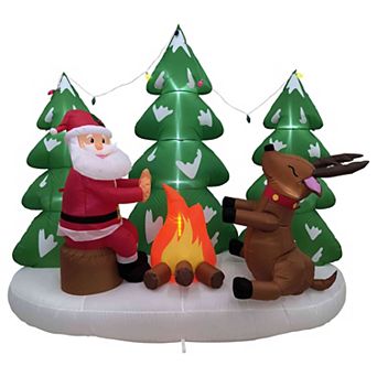 Northlight LED Inflatable Santa Claus & Reindeer Outdoor Christmas Decoration