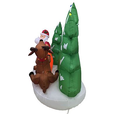 Northlight LED Inflatable Santa Claus & Reindeer Outdoor Christmas Decoration