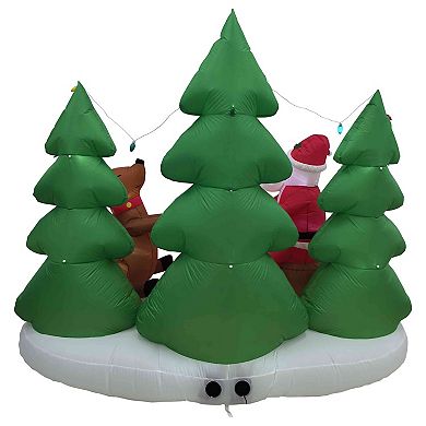 Northlight LED Inflatable Santa Claus & Reindeer Outdoor Christmas Decoration