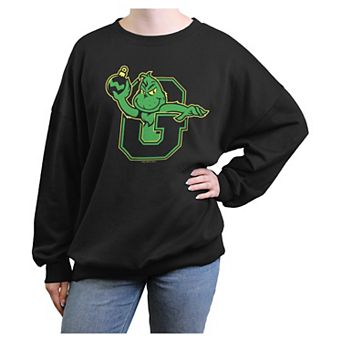 Juniors' The Grinch Graphic Long Sleeve Fleece Pullover