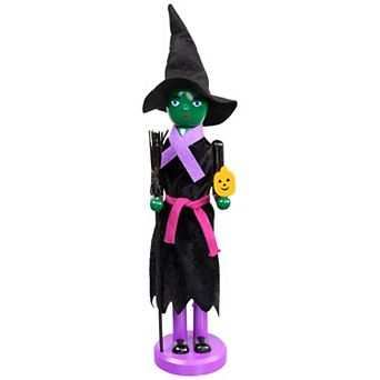Northlight Witch Nutcracker Figurine with Broom Table Decor