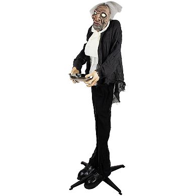 Northlight 5.5-ft. LED Lighted Animated Butler with Sound Halloween Decoration