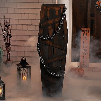 Northlight 63-in. Motion Activated Shaking Chained Coffin Halloween Decoration with Sound