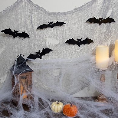 Northlight 9.75-ft. Tattered Gauze & Bats Halloween Decoration Kit