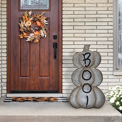 Northlight Boo! 28-in. Metal Stacked Pumpkins Halloween Decoration