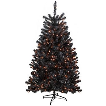 Northlight 6-ft. Pre-Lit Artificial Noble Spruce Halloween Tree with Orange Lights