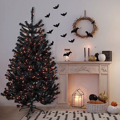 Northlight 6-ft. Pre-Lit Artificial Noble Spruce Halloween Tree with Orange Lights
