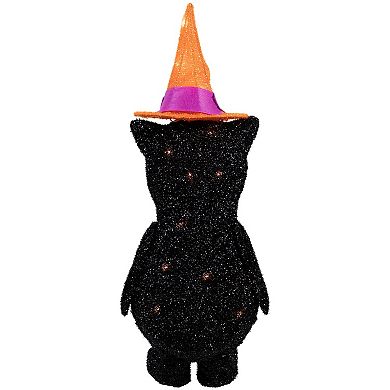 Northlight 24-in. Lighted Black Cat with Witch's Hat Outdoor Halloween Decoration