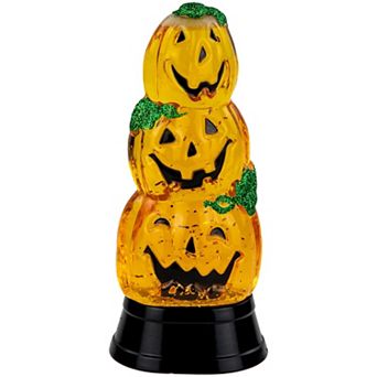 Northlight LED Lighted Stacked Jack O' Lanterns Halloween Snow Globe Table Decor
