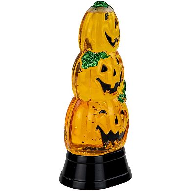 Northlight LED Lighted Stacked Jack O' Lanterns Halloween Snow Globe Table Decor