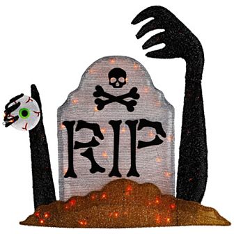 Northlight Lighted Tombstone Halloween Decoration