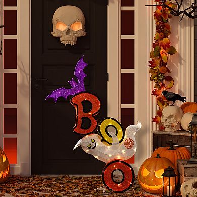 Northlight Lighted Bat & Ghost "BOO" Halloween Decoration