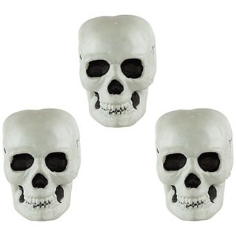 Northlight 6-Inch 3 pc Skull Halloween Decorations Table Decor Set