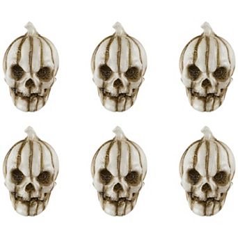 Northlight 6 pc Bag of Mini Pumpkin Head Skulls Halloween Set