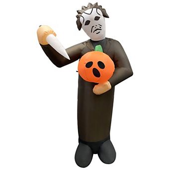 GOOSH 6FT Halloween Inflatable Scary Pumpkin Killer with Built-in LEDs