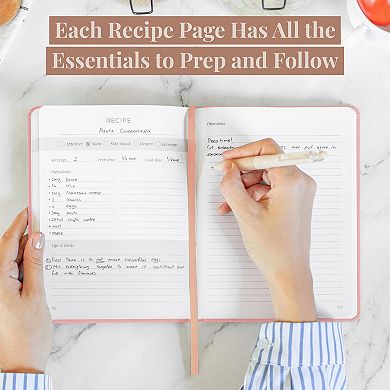 Rileys & Co Recipe Book Peach 8x6in Blank Recipes