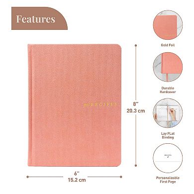 Rileys & Co Recipe Book Peach 8x6in Blank Recipes