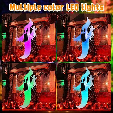 GOOSH 6 FT Halloween Inflatables Ghost Outdoor Decorations Multicolor Hanging Ghost