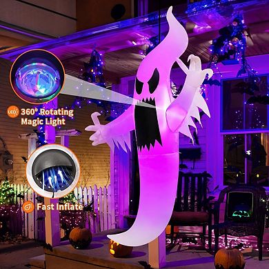 GOOSH 6 FT Halloween Inflatables Ghost Outdoor Decorations Multicolor Hanging Ghost