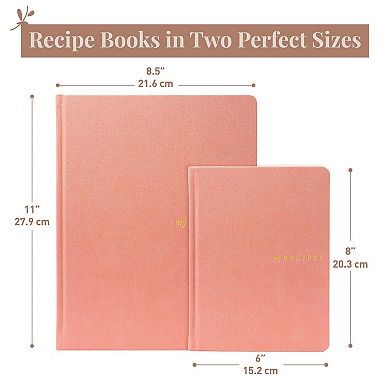 Rileys & Co Recipe Book Peach 8.5x11in Blank Recipes