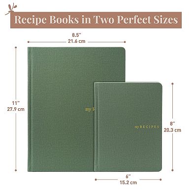 Rileys Recipe Book Green 8.5x11in Binder Blank Recipes