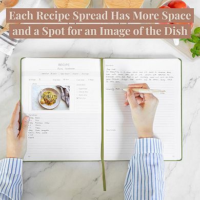 Rileys Recipe Book Green 8.5x11in Binder Blank Recipes