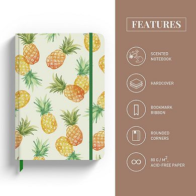 Rileys & Co Pineapple Scented Notebook 8x6in 240 Lined Pages