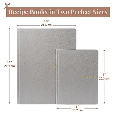 Rileys & Co Recipe Book Grey 8.5x11in Blank Journal Notebook