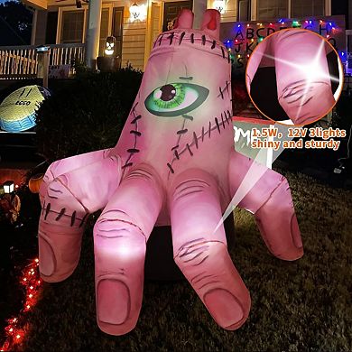 GOOSH 6 FT Halloween Inflatables Decorations Blow Up Yard Scary Giant Hand with Built-in LEDs