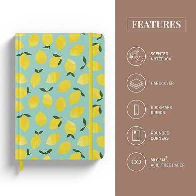 Rileys Co Dotted Journal Lemon 8x6in Dot Grid Thick Paper