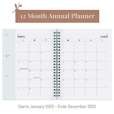 Rileys & Co 2025 Deco Planner Teal 6x8in Weekly Monthly
