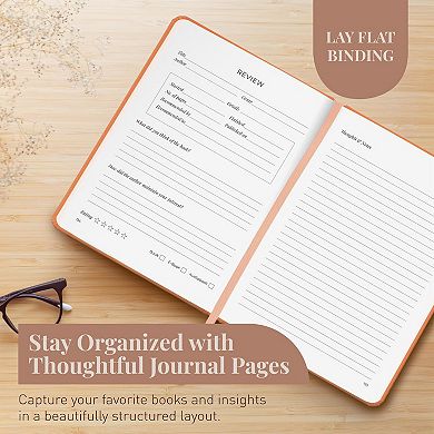 Rileys & Co Peach Reading Journal Review Log Tracker