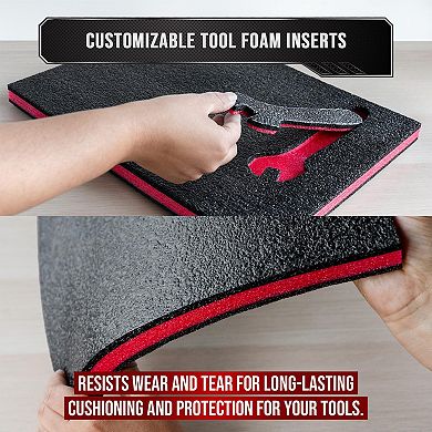 Precision Defined Tool Box Foam 16in 4pk Black Red