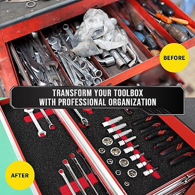 Precision Defined Tool Box Foam 16in 4pk Black Red