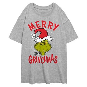 Juniors' The Grinch Merry Grinchmas Graphic Tee