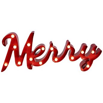 Northlight Lighted "Merry" Christmas Decoration 20.5-Inch Floor Décor