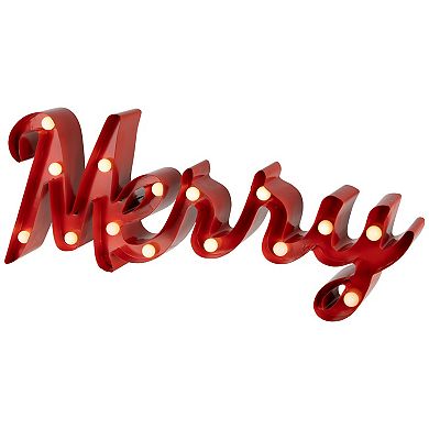 Northlight Lighted "Merry" Christmas Decoration 20.5-Inch Floor Décor