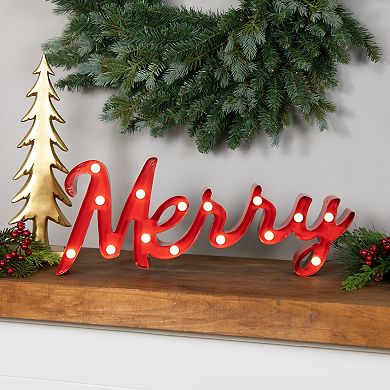Northlight Lighted "Merry" Christmas Decoration 20.5-Inch Floor Décor