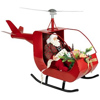 Northlight 31-Inch Lighted & Musical Santa Claus Helicopter Christmas Decoration