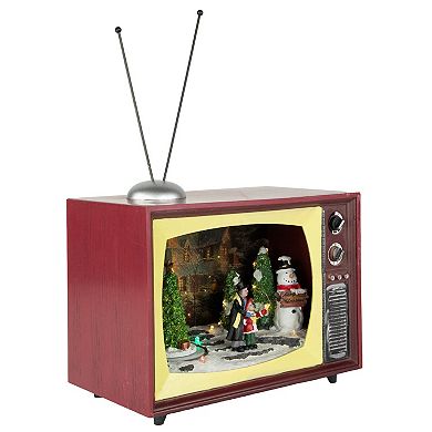 Northlight 9.25-Inch LED Lighted Animated & Musical TV Scene Christmas Display