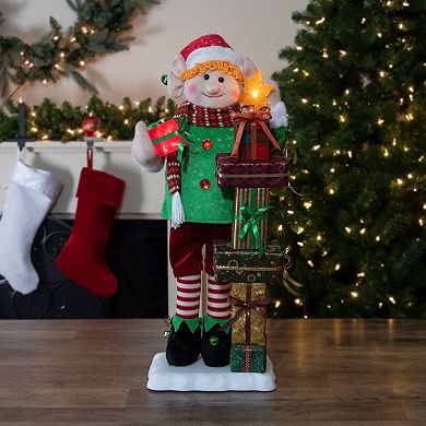 Northlight Lighted Animated Musical Santa's Elf Christmas Figure - 30 Inches